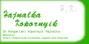 hajnalka kopornyik business card